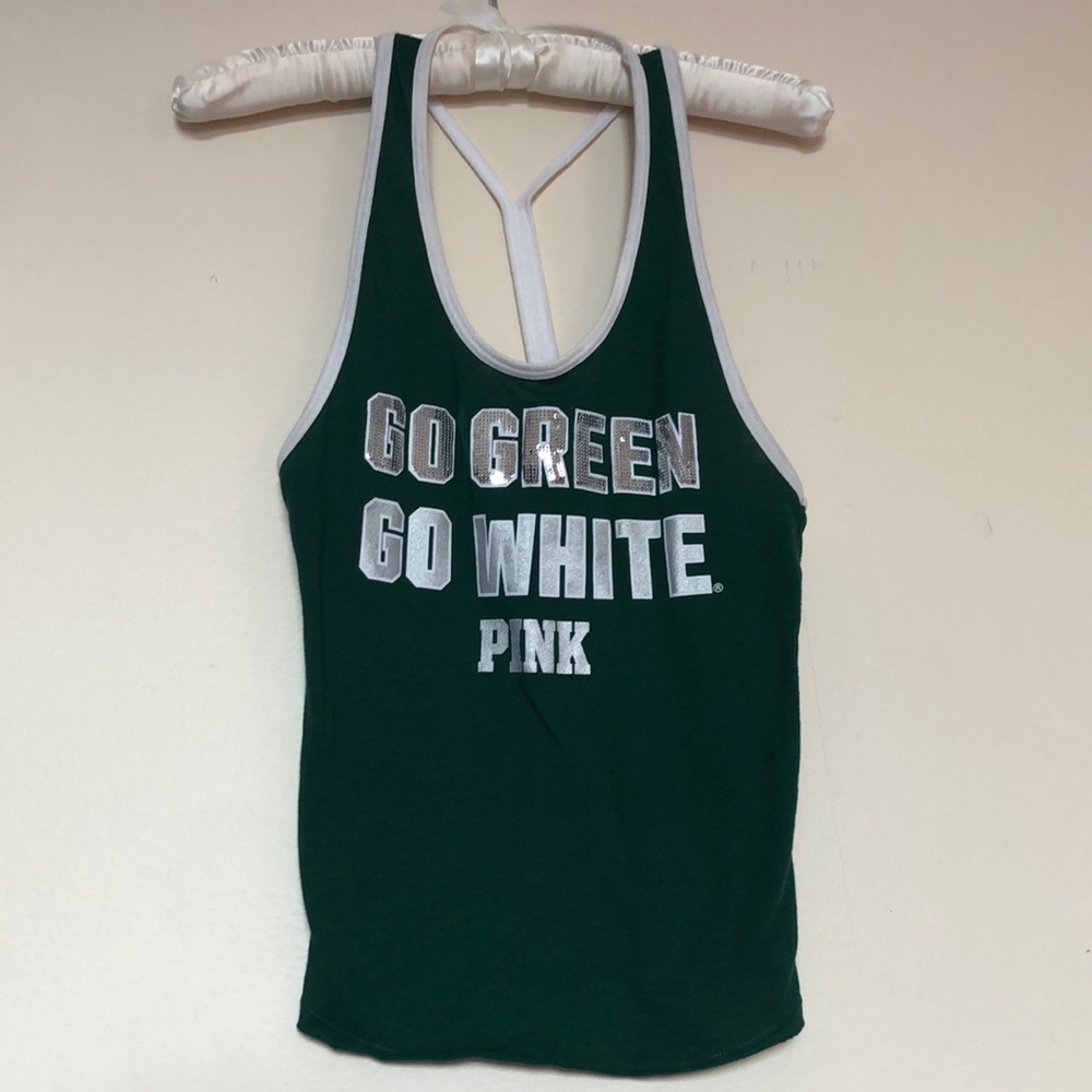 Pink Victoria’s Secret MSU Michigan State University Crop Tank